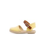 Espadrilles en toile recycle avec bande type cuir citron