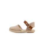 Espadrilles en toile recycle avec bande type cuir naturel