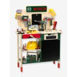 Etabli en bois de pin multicolore