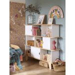 Etag�re - biblioth�que seventies blanc - bois