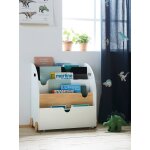 Etag�re pour livres � roulettes ligne school blanc