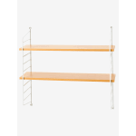 Etagre murale filaire en mtal, tagre effet bois blanc