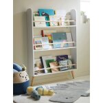 Etag�re pr�sentoir � livres ligne confetti blanc / bois