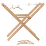 tendoir avec pinces et cintres beige