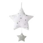 toile musicale avec mcanisme musical amovible blanc - gris / motif toiles