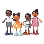 Famille de figurines en bois hummingbird multicolore