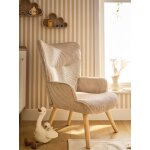 Fauteuil d'allaitement fixe en velours ctel moka
