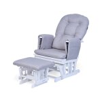 Fauteuil  bascule avec repose - pied canvas gris
