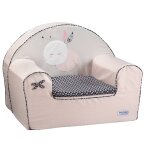 Fauteuil club bb pour enfant en coton - miss fleur de lune rose