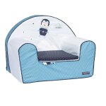 Fauteuil club enfant en coton - lazare bleu Fauteuil club enfant en coton - lazare bleu