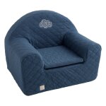 Fauteuil club pour enfant en coton matelassé - petit nuage bleu Fauteuil club pour enfant en coton matelassé - petit nuage bleu