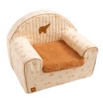 Fauteuil club enfant en gaze de coton et sherpa - orsino beige Fauteuil club enfant en gaze de coton et sherpa - orsino beige