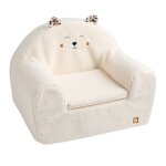 Fauteuil club enfant en sherpa détails léopard ecru Fauteuil club enfant en sherpa détails léopard ecru