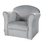 Fauteuil club en velours avec accoudoirs arrondis lil sofa gris argent