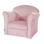 Fauteuil club en velours avec accoudoirs arrondis lil sofa rose pastel