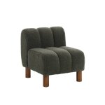 Fauteuil enfant pieds arrondis bois d'h�v�a et bouclette l 47 x p 56, 5 x h 52, 5cm - angel kaki