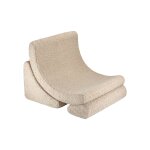 Fauteuil de jeu enfant - pouf design lune en teddy biscuit