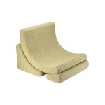 Fauteuil de jeu enfant - pouf design lune en teddy matcha