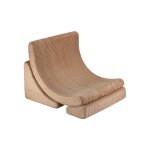 Fauteuil de jeu enfant - pouf design lune en velours c�tel� toffee