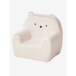 Fauteuil en mousse et sherpa ourson �cru