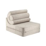 Fauteuil pliant enfant - pouf ?onvertible de jeu flipster en teddy biscuit