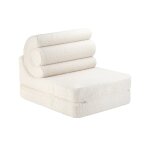 Fauteuil pliant enfant - pouf ?onvertible de jeu flipster en teddy cream white