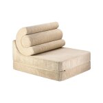 Fauteuil pliant enfant - pouf ?onvertible de jeu flipster en velours c�tel� brown sugar