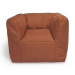 Fauteuil pouf marron fonc