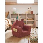 Fauteuil en velours ourson rose