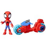 Figurine articul�e enfant spidey avec moto multicolore