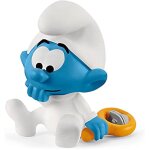 Figurine bb schtroumpf avec hochet bleu