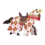 Figurine cheval du chevalier blanc fleur de lys blanc