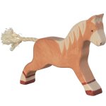 Figurine cheval au galop, marron clair marron
