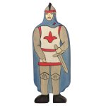 Figurine chevalier avec manteau bleu bleu