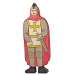 Figurine chevalier avec manteau rouge rouge Figurine chevalier avec manteau rouge rouge