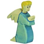 Figurine crèche de noël - ange À genoux bleu Figurine crèche de noël - ange À genoux bleu