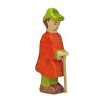 Figurine crèche de noël - berger avec bâton orange Figurine crèche de noël - berger avec bâton orange