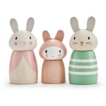 Figurines famille de lapin rose, vert, blanc