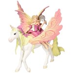 Figurine: fe feya et une licorne aile multicolore