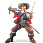 Figurine mousquetaire athos bleu