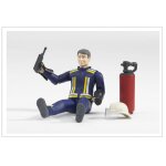Figurine pompier avec eccessoires bleu