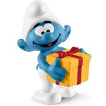 Figurine schtroumpf avec cadeau bleu