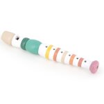 Flte raye multicolore en bois blanc