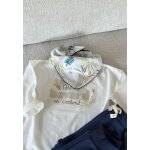 Foulard enfant en velours gribouille bleu