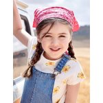Foulard personalisable  imprim fleuri fille rose imprim