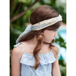 Foulard personnalisable imprimé fleuri fille bleu ciel Foulard personnalisable imprimé fleuri fille bleu ciel