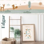 Frise papier peint edgar le renard multicolore