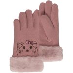 Gants avec broderie animal rose Gants avec broderie animal rose