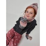 Gant fille tress� rose