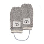 Gants avec patch petit loup gris
